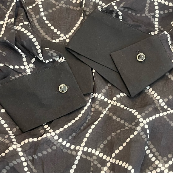 NWT OULIE Black Long Sleeve Sheer 100% Silk Blouse Size M - Picture 4 of 10